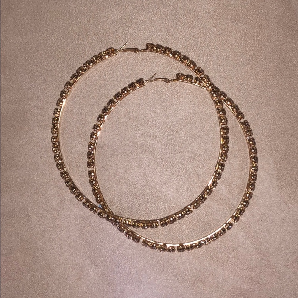 Giant Embellished Hoop Earrings